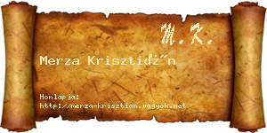 Merza Krisztián névjegykártya